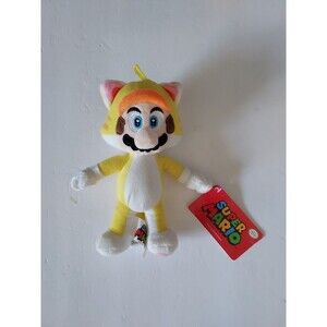 Nintendo Super Mario 8" Neko Cat Soft Plush Yellow NWT
